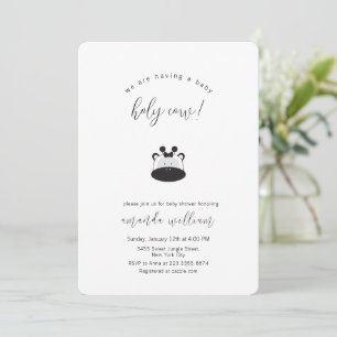 Minimalistisk svart vit Helig ko Baby Shower  Inbjudningar