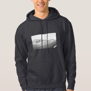 Minimalistisk svart-vit inspirerande väggkonst hoodie