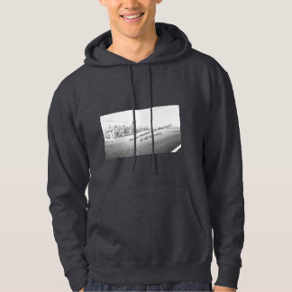 Minimalistisk svart-vit inspirerande väggkonst hoodie