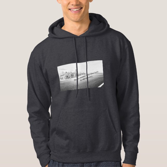 Minimalistisk svart-vit inspirerande väggkonst hoodie (Framsida)