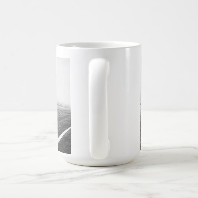 Minimalistisk svart-vit inspirerande väggkonst kaffemugg (Handtag)
