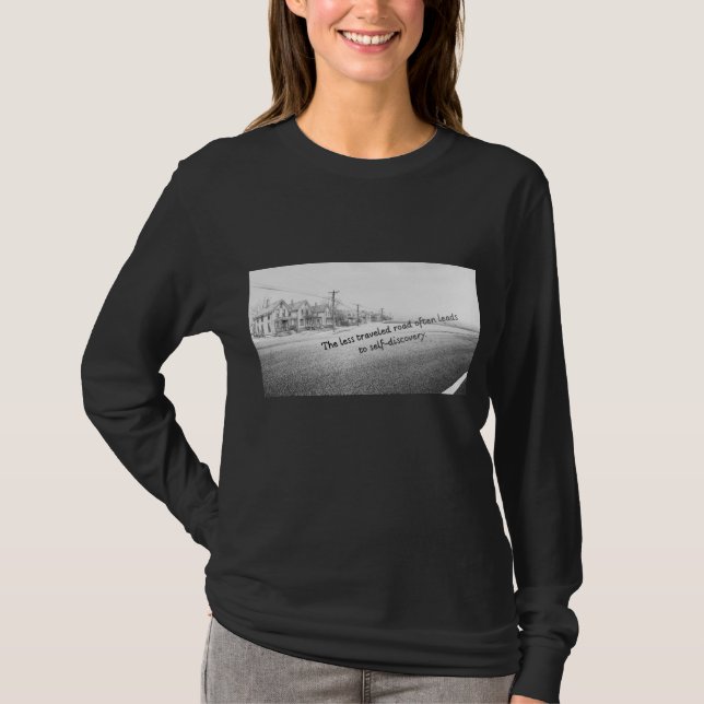 Minimalistisk svart-vit inspirerande väggkonst t shirt (Framsida)