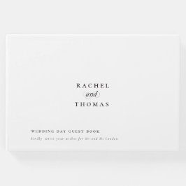 Minimalistisk svart vit kalligrafi Bröllop Gästböcker