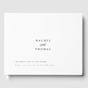 Minimalistisk svart vit kalligrafi Bröllop Gästböcker