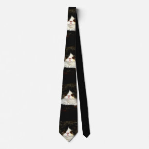 Minimalistisk svart vit katt slips