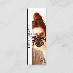 Minimalistisk Svart & Vit Logofotografering Mini Visitkort
