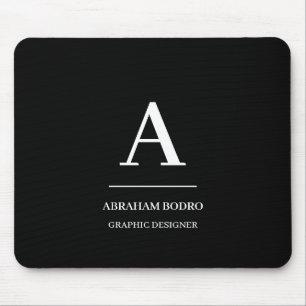 Minimalistisk svart vit modern personlig musmatta