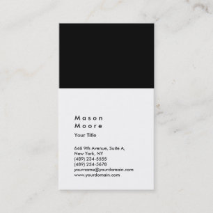 Minimalistisk, svart, vit, modern Professionell Visitkort