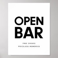 Minimalistisk svart-vit Open pub bröllop-symbol