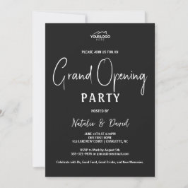 Minimalistisk Svart Vit Öppet Hus Grand Opening Inbjudningar