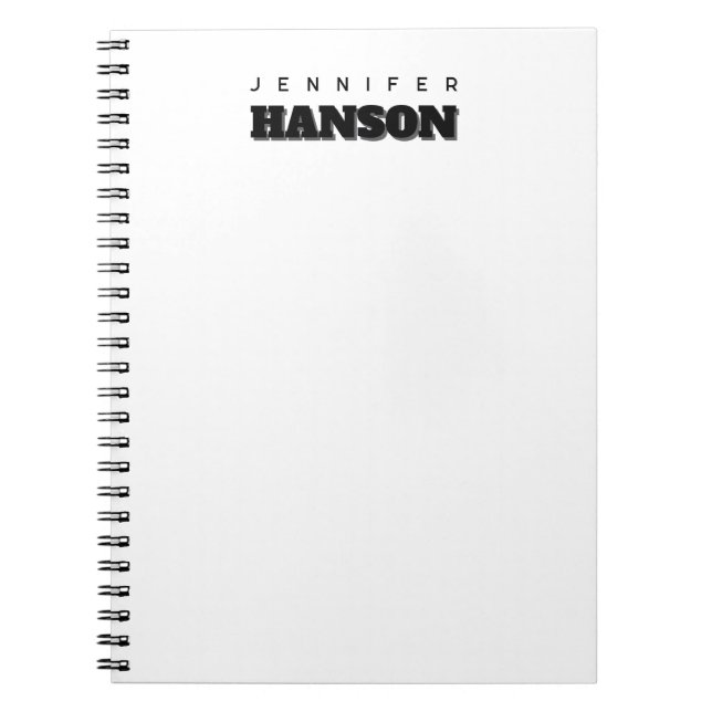 Minimalistisk svart & vit professionell modern nam anteckningsbok (Framsidan)