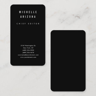 Minimalistisk svart & vit professionell modern visitkort