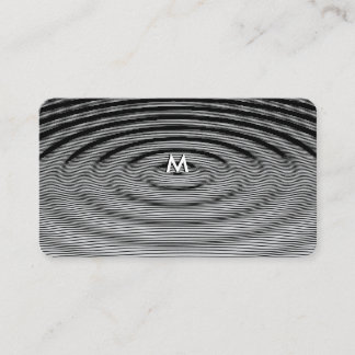 Minimalistisk svart-vit Ripple Wave-mönster Visitkort