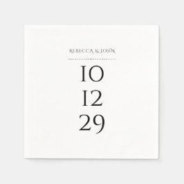 Minimalistisk svart-vit speciell datum-högtidsdag pappersservett