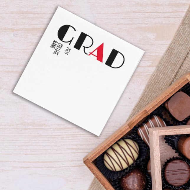 Minimalistisk svart vit studenten pappersservett (Skapare uppladdad)
