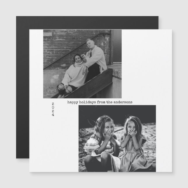 Minimalistisk svart, vit typografi - fotopaus - ju (Fram/baksida)