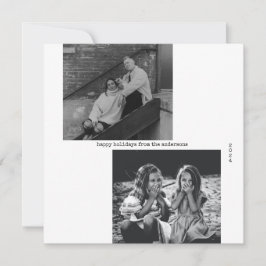 Minimalistisk svart, vit typografi - fotopaus - ju julkort