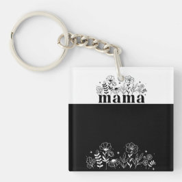 Minimalistisk Svart & Vit Vildblomma Mamma