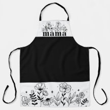 Minimalistisk Svart & Vit Vildblomma Mamma