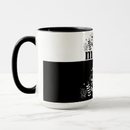 Minimalistisk Svart & Vit Vildblomma Mamma Anpassa Mugg