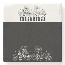 Minimalistisk Svart & Vit Vildblomma Mamma