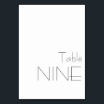 Minimalistisk svart vit Vintage, NINE Bordsnummer<br><div class="desc">Styr dina gäster i stil med detta minimalistiska Modern Bröllop-Bordsnummer-kort, med ren linjer och contemporary-typografi. Perfekt för modernt, elegant eller minimalistiskt temat bröllop, detta bordsnummer-kort kompletterar en rad dekorerade stilar med dess underskattade och sofistikerade utformning. Idealisk för både formella mottagningar och avslappnader är det ett chic sätt att säkerställa sömlösa...</div>