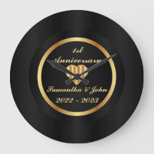 Minimalistisk svartårsdag och Guld 1:a Bröllop-års