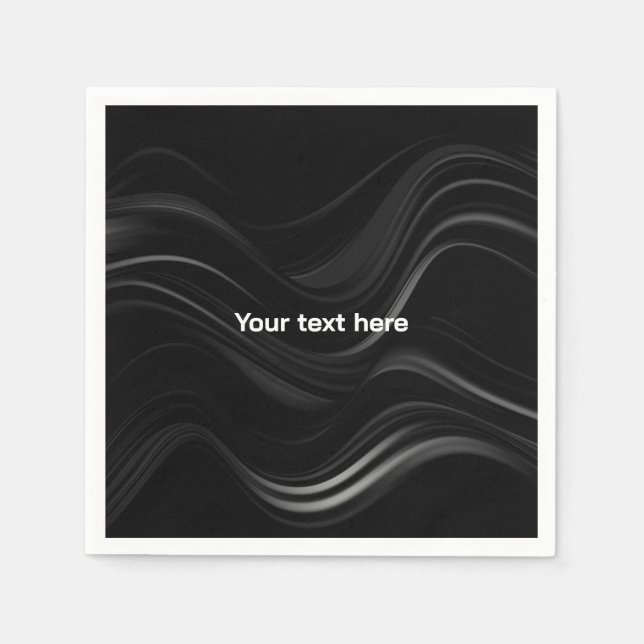 Minimalistisk svartvit Abstrakt | Lägg till text Pappersservett (Framsidan)
