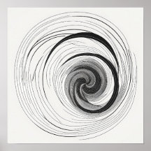 Minimalistisk svartvit Abstrakt Vortex