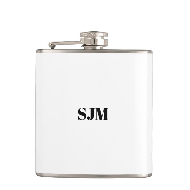 Minimalistisk svartvit Anpassningsbar monogram ini Fickplunta (Framsidan)