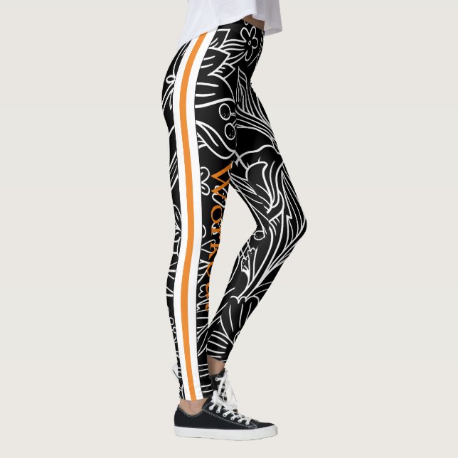 Minimalistisk svartvit arbetsgång leggings (Höger)