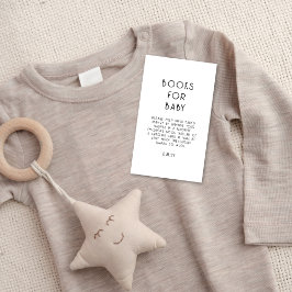 Minimalistisk svartvit Bokar för babyskor Tilläggskort