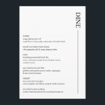 Minimalistisk svartvit Bröllop-meny 5x7 Modern Meny<br><div class="desc">Minimalistisk svartvit bröllop-meny. En modern 5x7-meny för din bröllopsmiddag. Fullständigt redigerbara och matchande objekt tillgängliga.</div>
