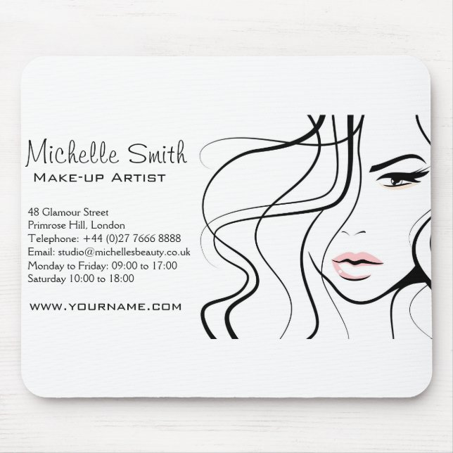 Minimalistisk svartvit Elegant, feminin makeup Musmatta (Framsidan)