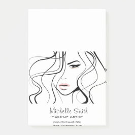 Minimalistisk svartvit Elegant, feminin makeup Post-it Block