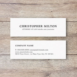Minimalistisk svartvit Elegant Mini Visitkort