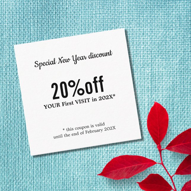 Minimalistisk svartvit Elegant Rabattkort (Skapare uppladdad)