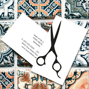 Minimalistisk svartvit Elegant-salon Visitkort
