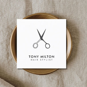 Minimalistisk svartvit Elegant-sax, hairstylist Fyrkantigt Visitkort