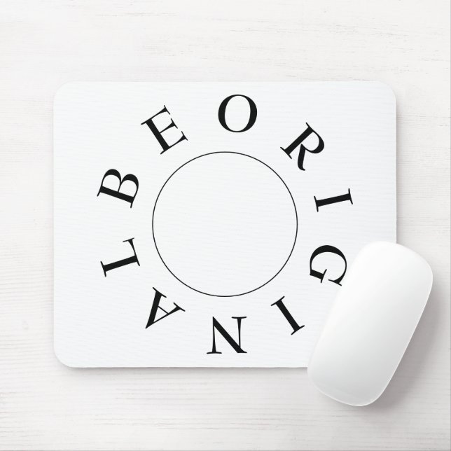 Minimalistisk svartvit enkel typografi, citat musmatta (Med mus)