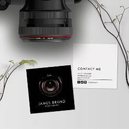 Minimalistisk svartvit fotografi fyrkantigt visitkort