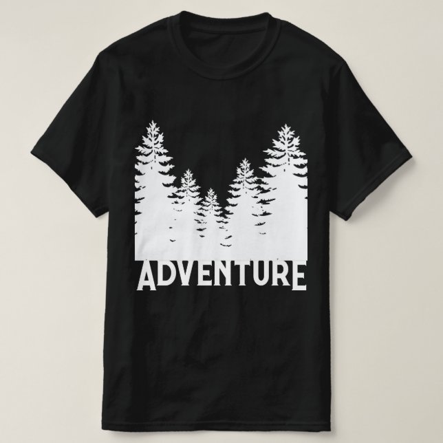 Minimalistisk svartvit gräs träd Äventyr T- T Shirt (Design framsida)
