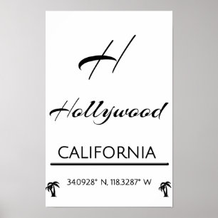 Minimalistisk svartvit Hollywood-Poster Poster