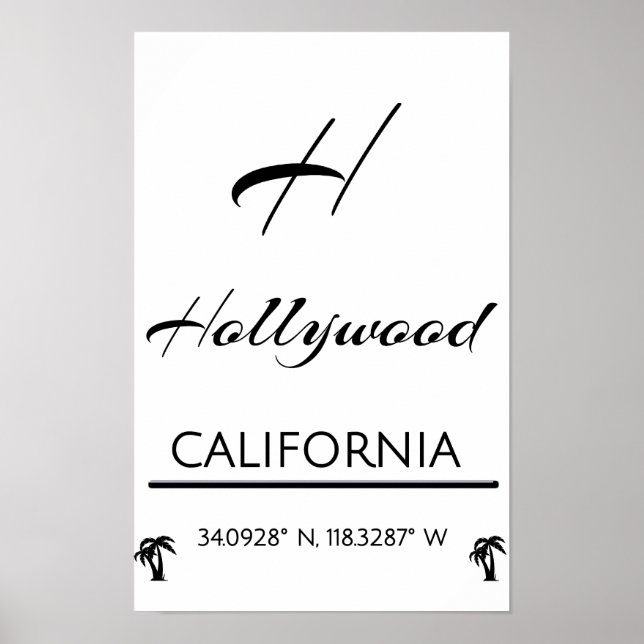 Minimalistisk svartvit Hollywood-Poster Poster (Framsidan)