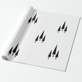 Minimalistisk svartvit Julgran Presentpapper