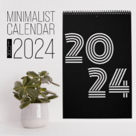 Minimalistisk svartvit kalender