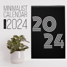 Minimalistisk svartvit kalender