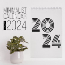 Minimalistisk svartvit kalender