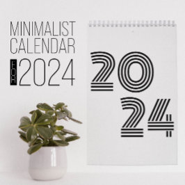 Minimalistisk svartvit kalender