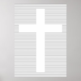 Minimalistisk svartvit kristen Kor Poster